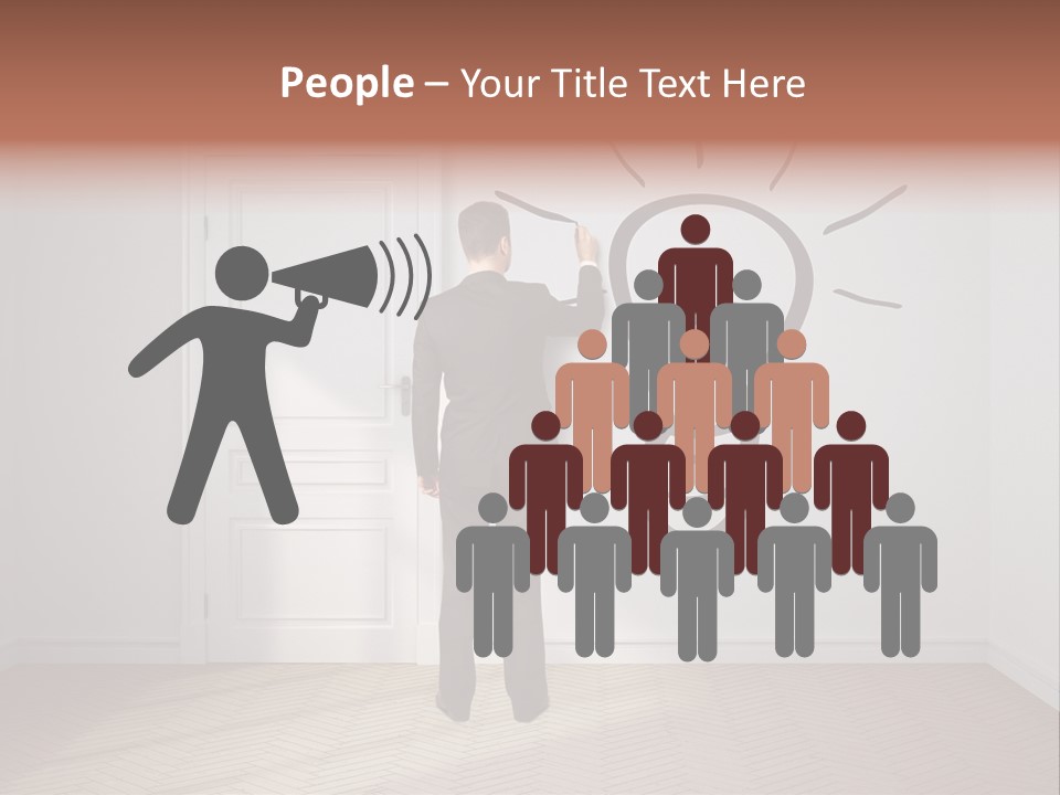 Education Businessman Sketch PowerPoint Template