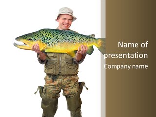 Trout Fishing Gone Fishing Vacations PowerPoint Template