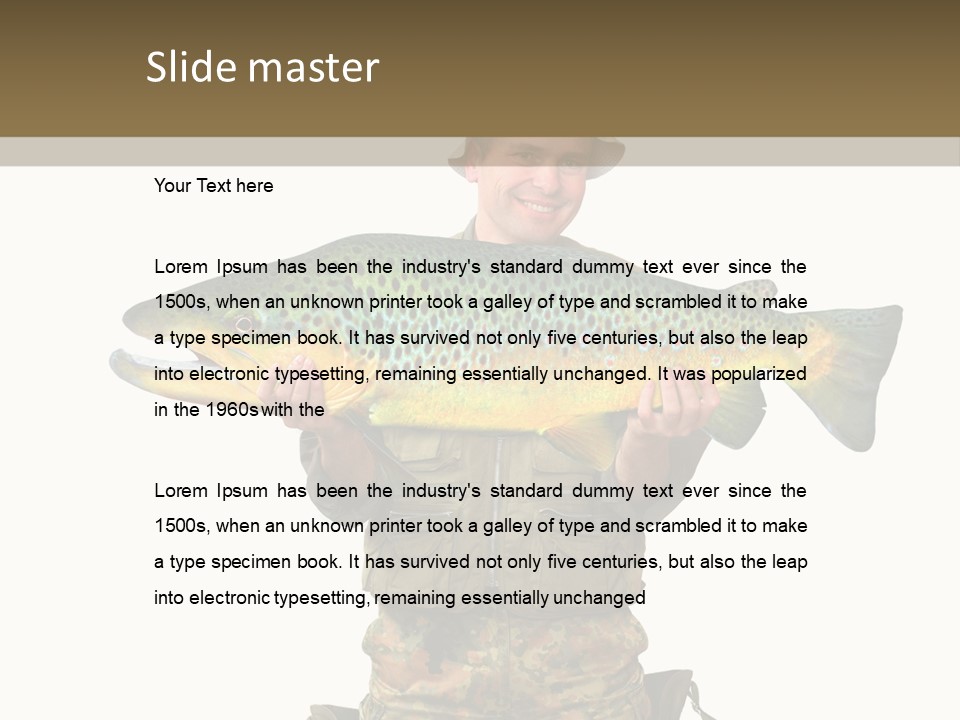 Trout Fishing Gone Fishing Vacations PowerPoint Template