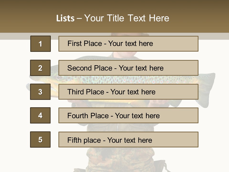 Trout Fishing Gone Fishing Vacations PowerPoint Template