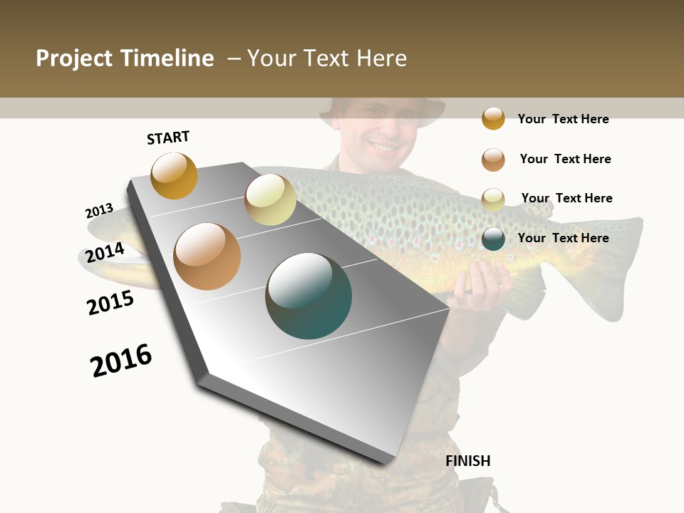 Trout Fishing Gone Fishing Vacations PowerPoint Template