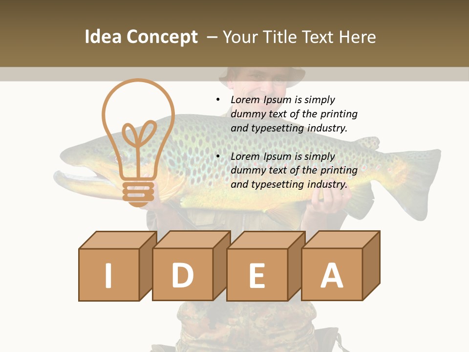 Trout Fishing Gone Fishing Vacations PowerPoint Template