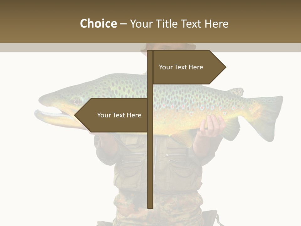 Trout Fishing Gone Fishing Vacations PowerPoint Template