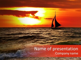Summer Sea Silhouette PowerPoint Template
