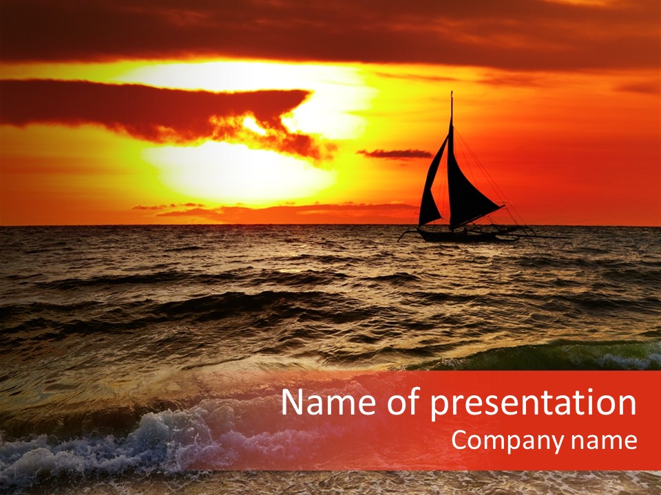 Summer Sea Silhouette PowerPoint Template