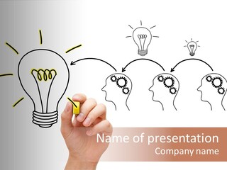 A Hand Drawing A Light Bulb On A Whiteboard PowerPoint Template