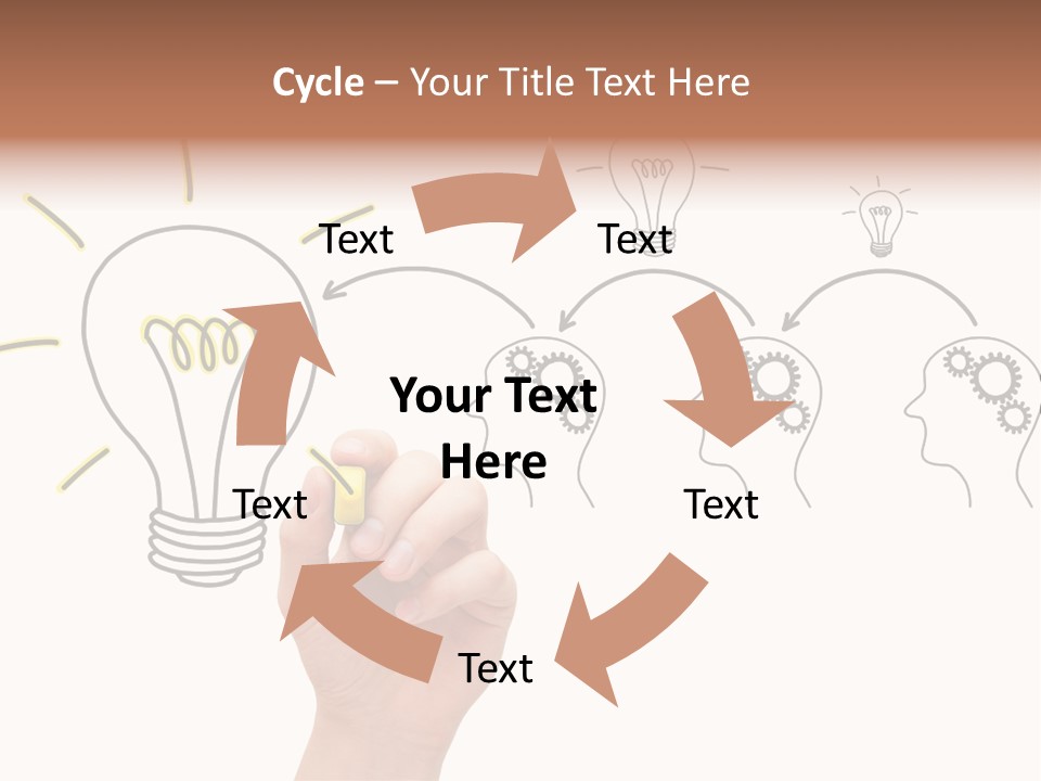 A Hand Drawing A Light Bulb On A Whiteboard PowerPoint Template
