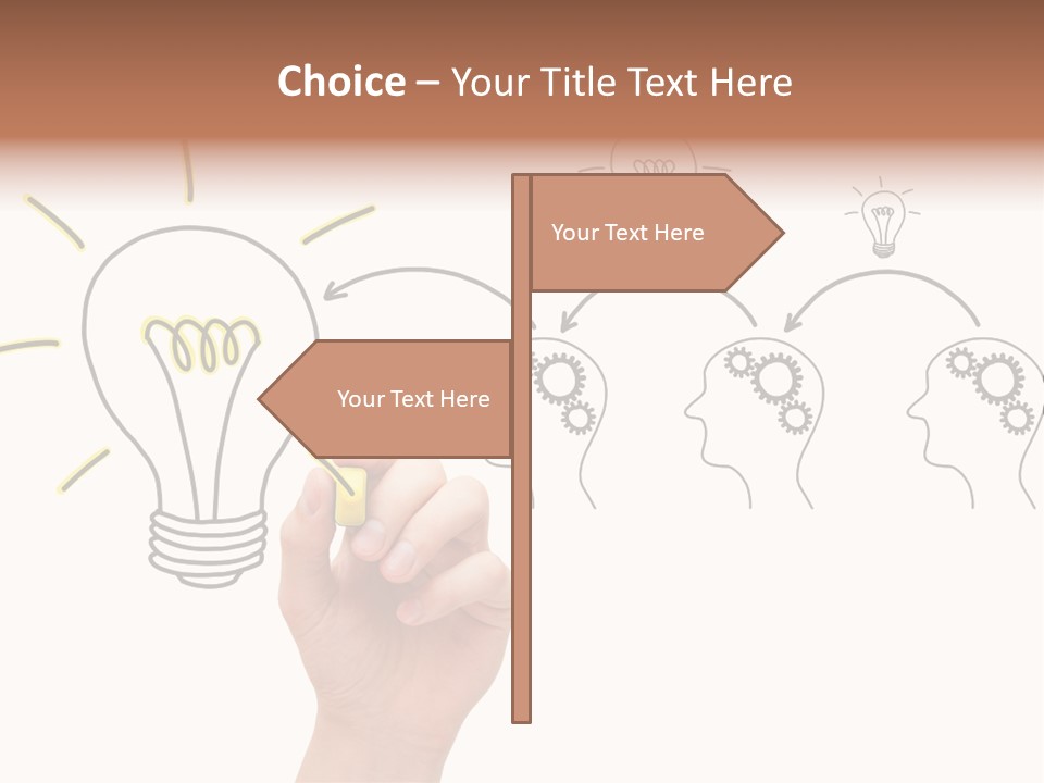 A Hand Drawing A Light Bulb On A Whiteboard PowerPoint Template