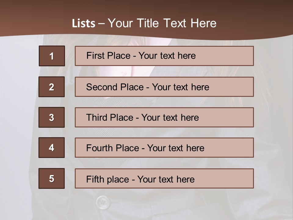 Businesslike White Caucasian PowerPoint Template