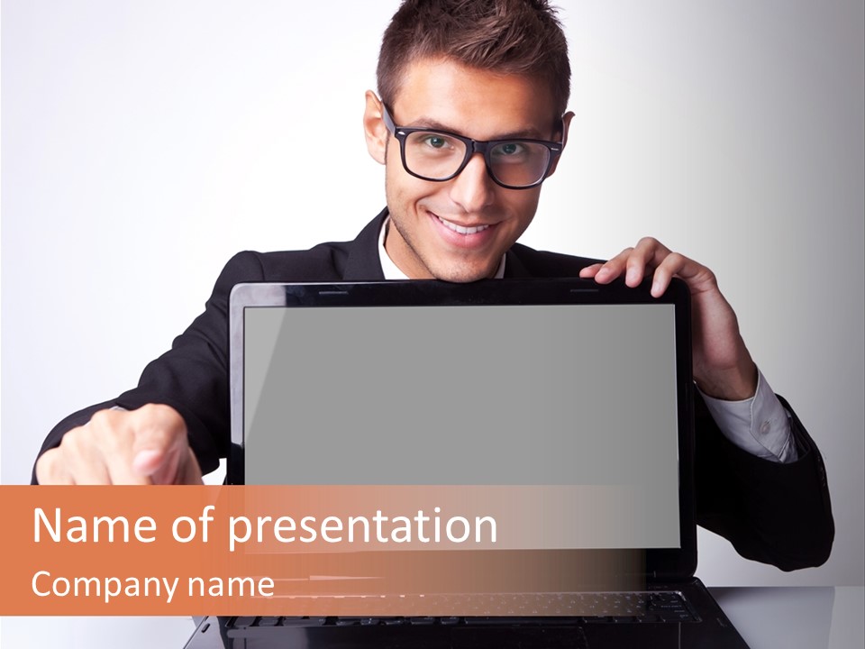 Professional Laptop Suit PowerPoint Template