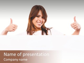 Woman Person Billboard PowerPoint Template