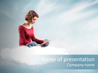 Girl Female Write PowerPoint Template