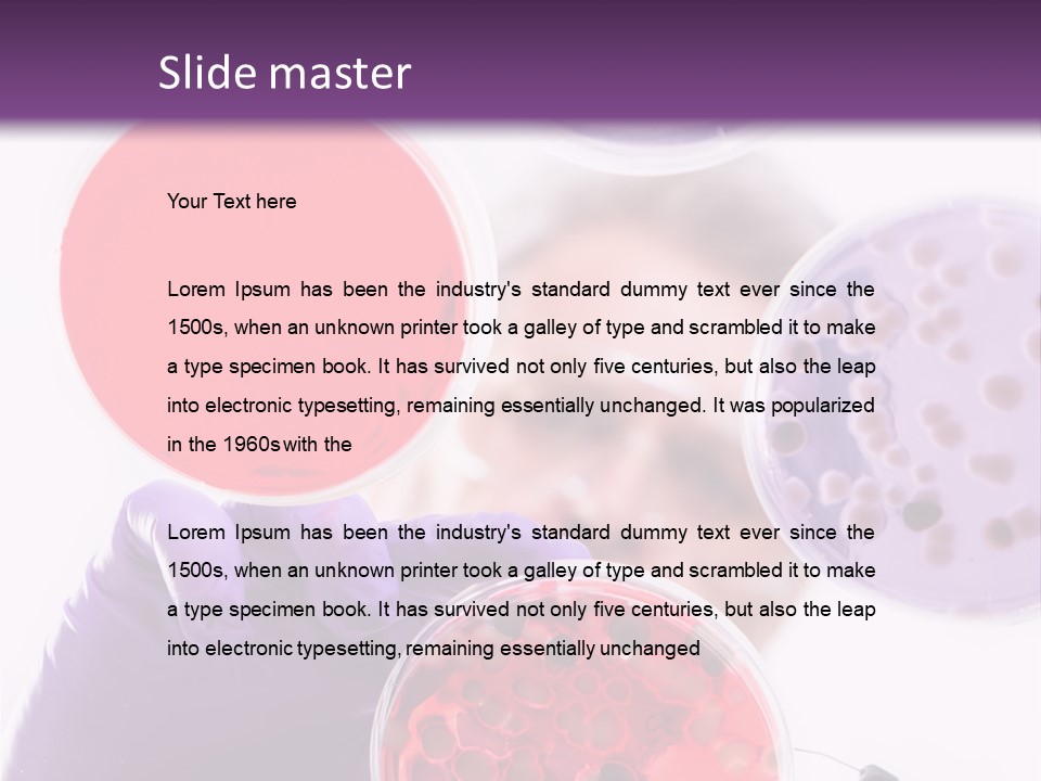 A Man In A Lab Coat Holding A Red Substance PowerPoint Template