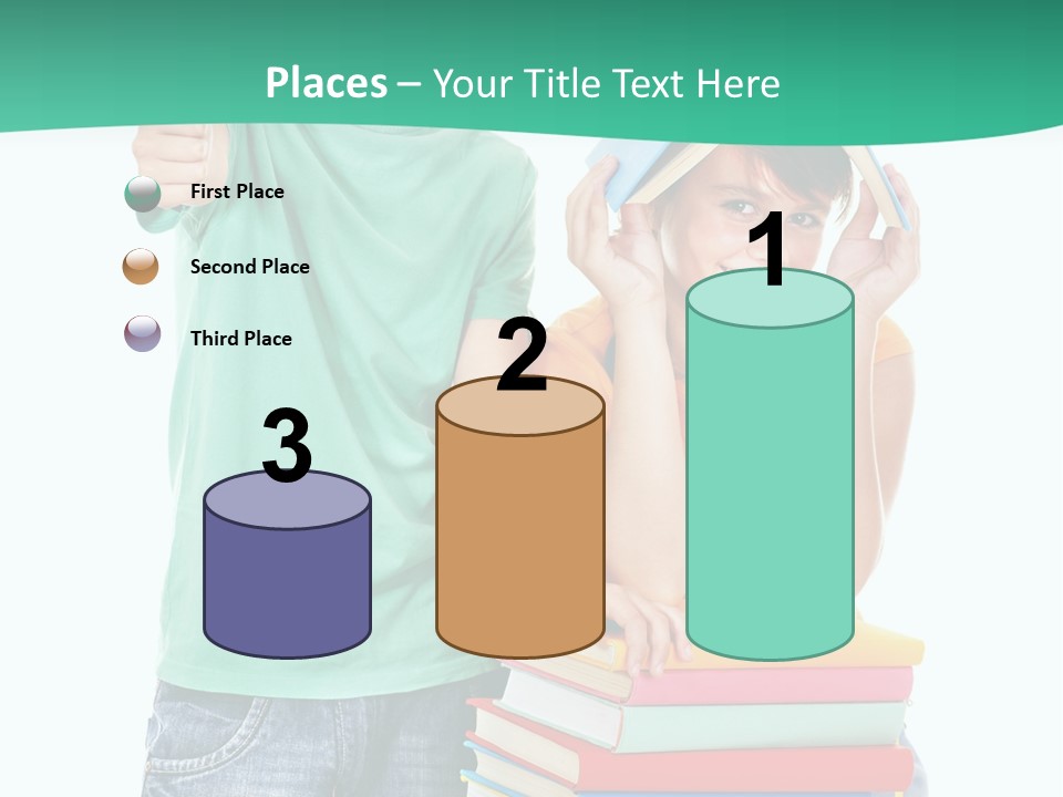 Beauty White Teen PowerPoint Template