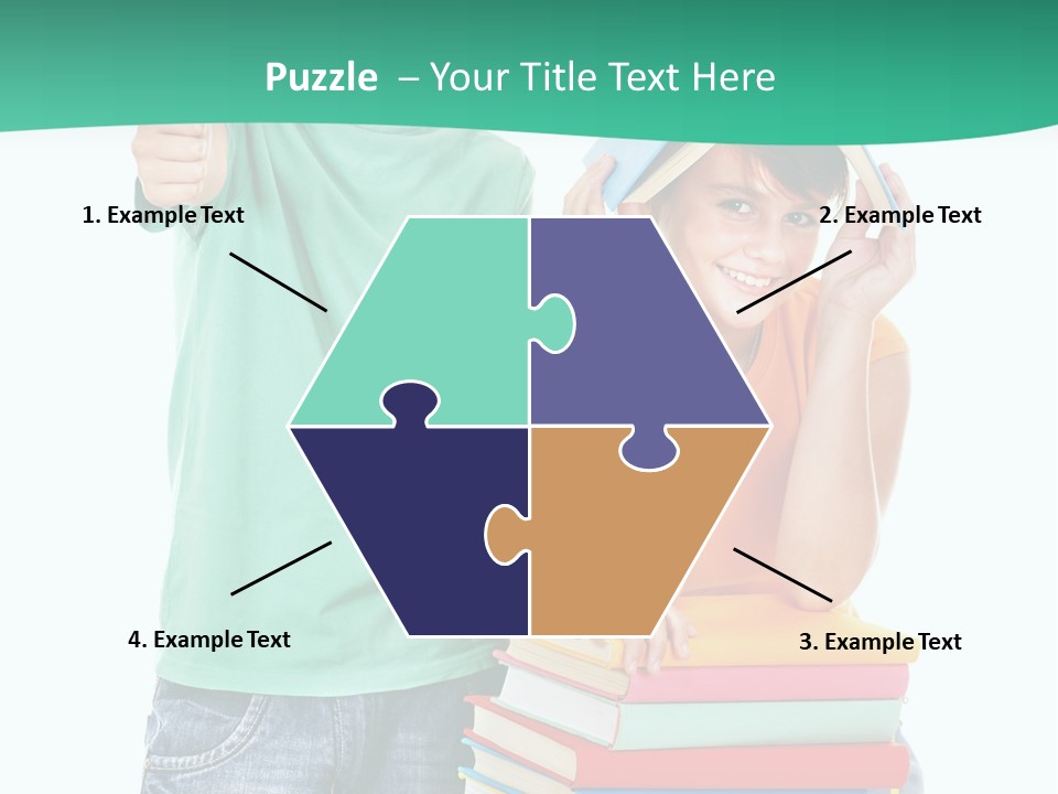 Beauty White Teen PowerPoint Template