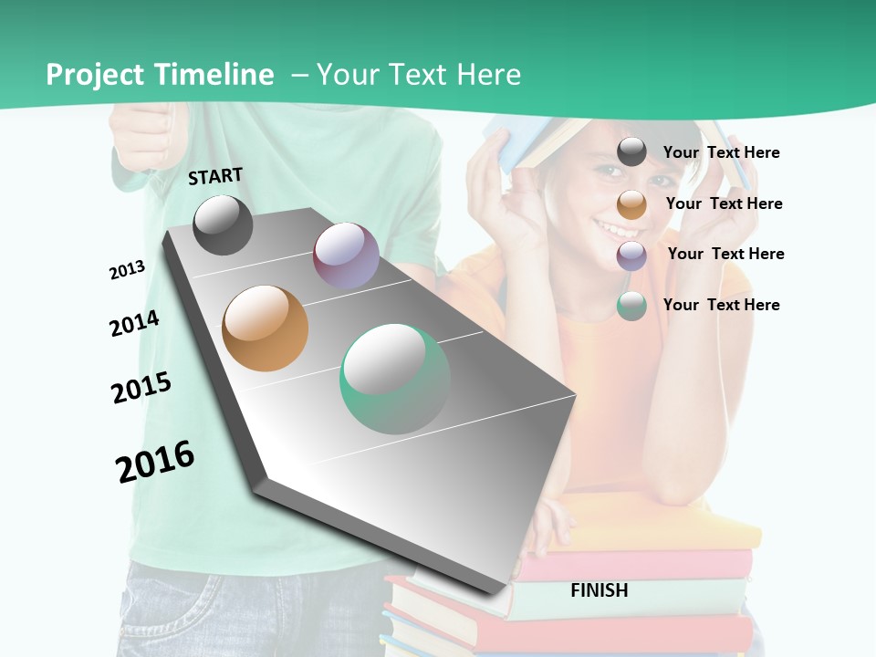 Beauty White Teen PowerPoint Template