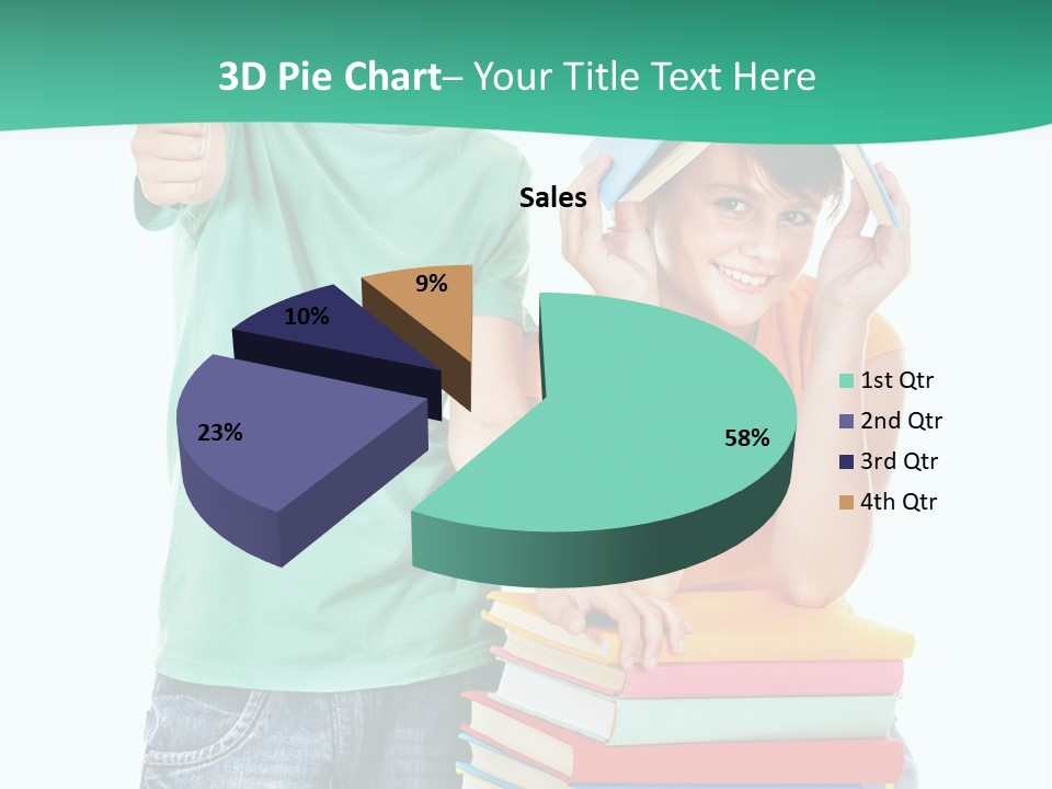 Beauty White Teen PowerPoint Template