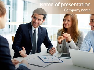 Positive Handsome Female PowerPoint Template