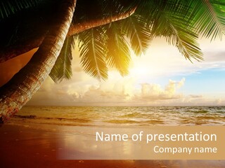 Blue Dawn Tree PowerPoint Template