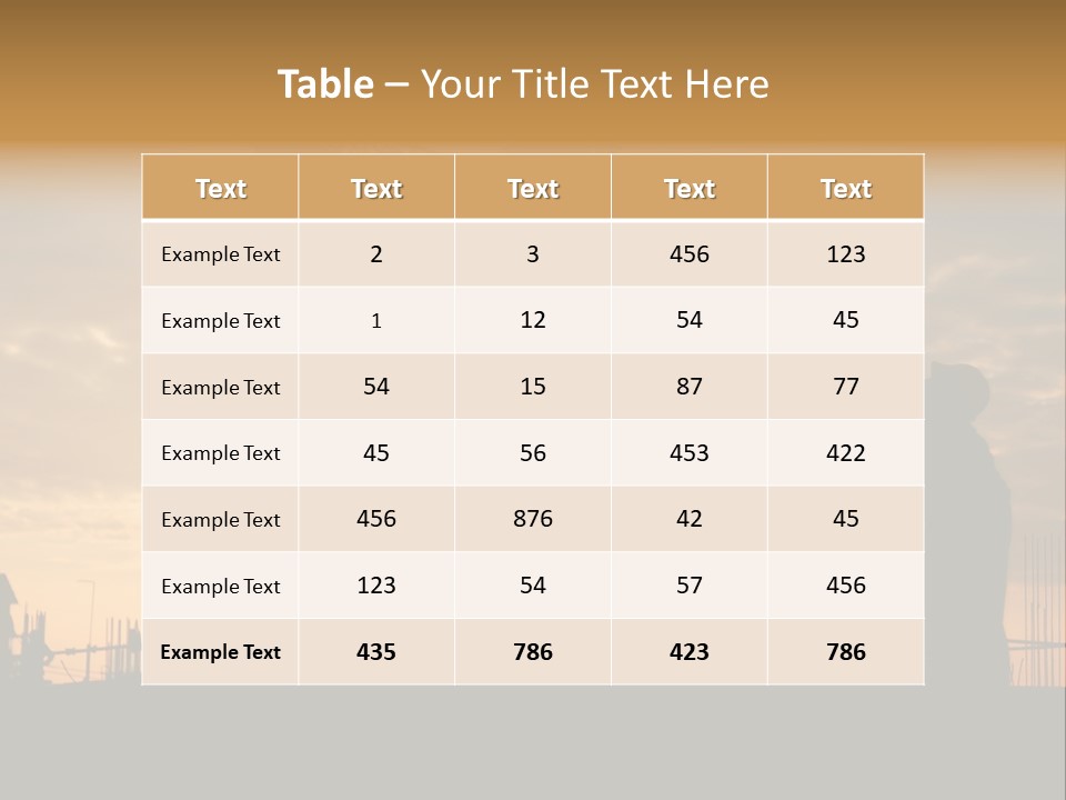 Housing Sunset Labor PowerPoint Template