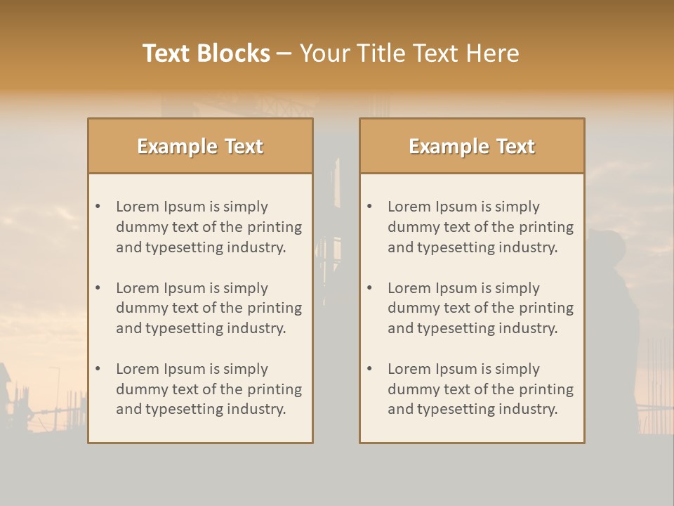 Housing Sunset Labor PowerPoint Template