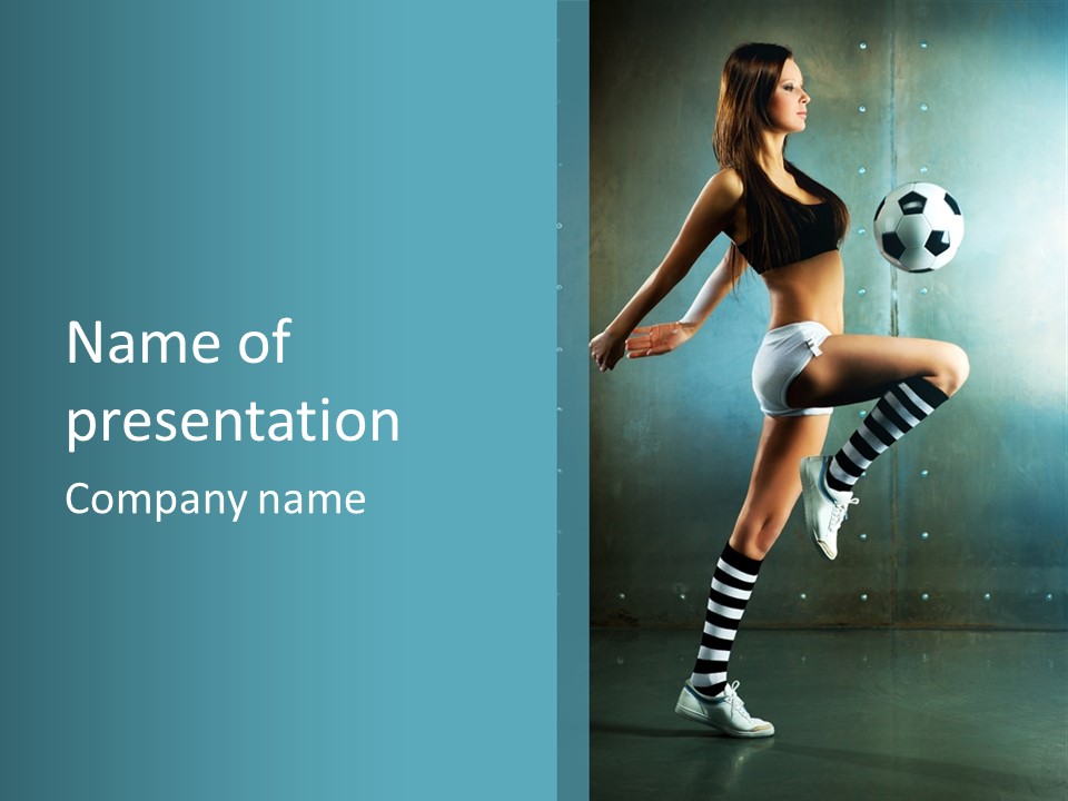 Soccer Caucasian Beautiful PowerPoint Template