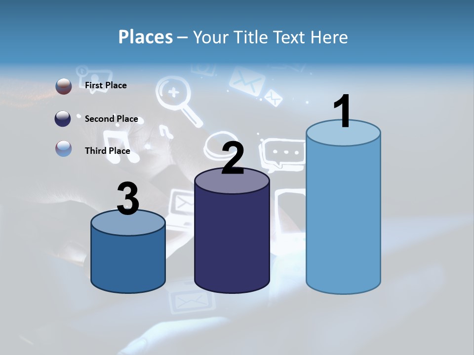 Holding White Monitor PowerPoint Template