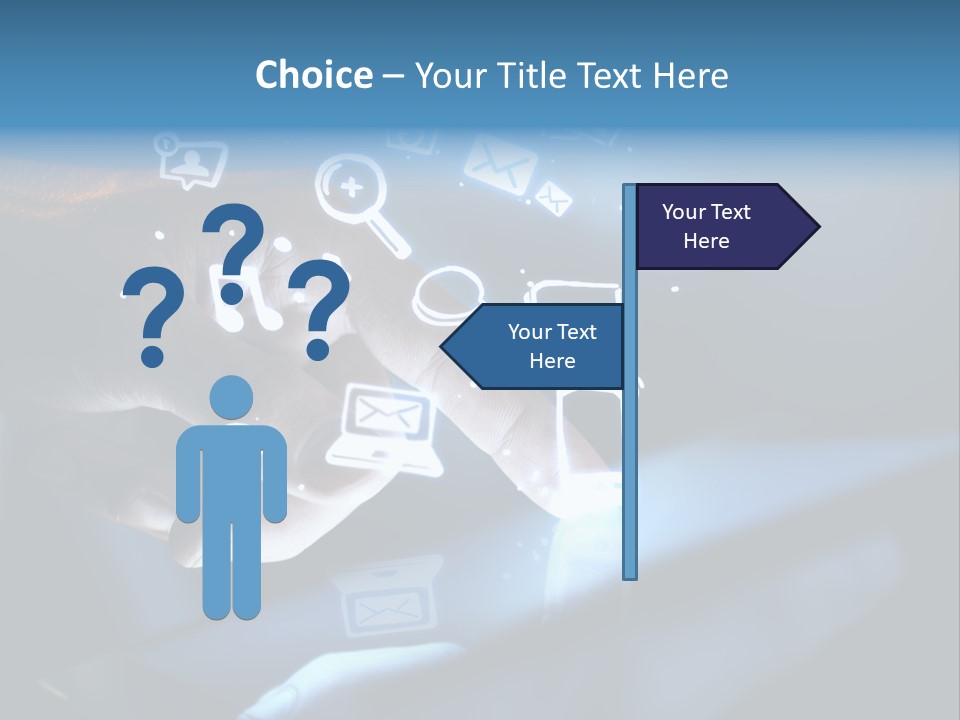 Holding White Monitor PowerPoint Template