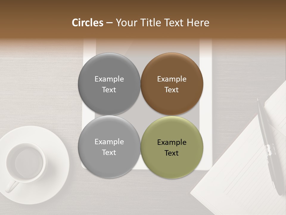 A Tablet Computer Sitting On Top Of A Desk Next To A Cup Of Coffee PowerPoint Template