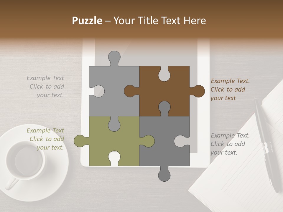 A Tablet Computer Sitting On Top Of A Desk Next To A Cup Of Coffee PowerPoint Template