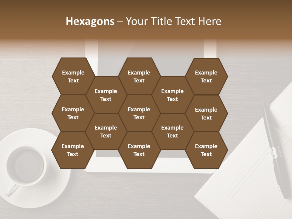 A Tablet Computer Sitting On Top Of A Desk Next To A Cup Of Coffee PowerPoint Template