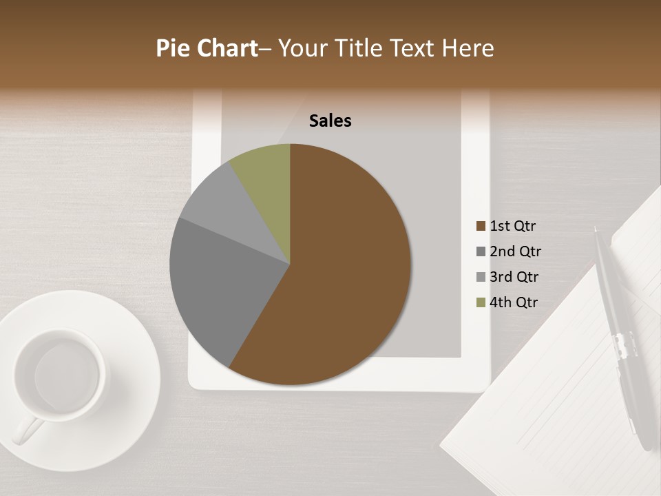 A Tablet Computer Sitting On Top Of A Desk Next To A Cup Of Coffee PowerPoint Template