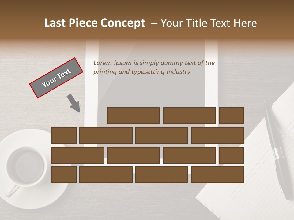 A Tablet Computer Sitting On Top Of A Desk Next To A Cup Of Coffee PowerPoint Template