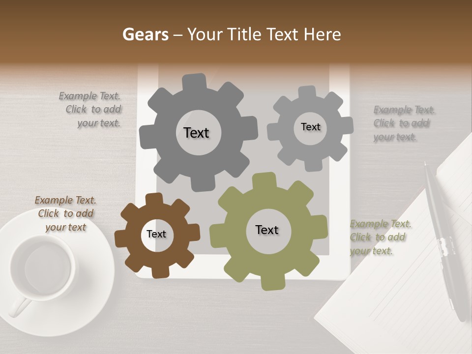 A Tablet Computer Sitting On Top Of A Desk Next To A Cup Of Coffee PowerPoint Template