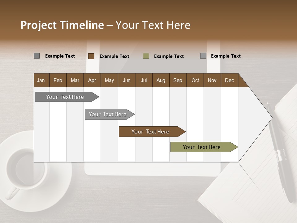 A Tablet Computer Sitting On Top Of A Desk Next To A Cup Of Coffee PowerPoint Template