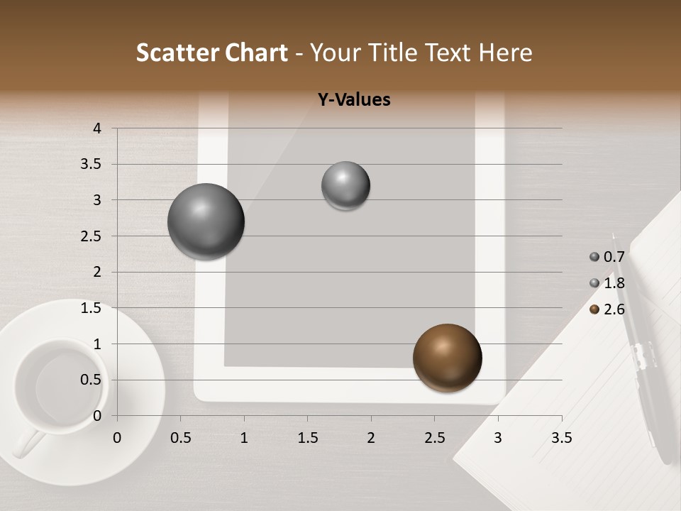 A Tablet Computer Sitting On Top Of A Desk Next To A Cup Of Coffee PowerPoint Template