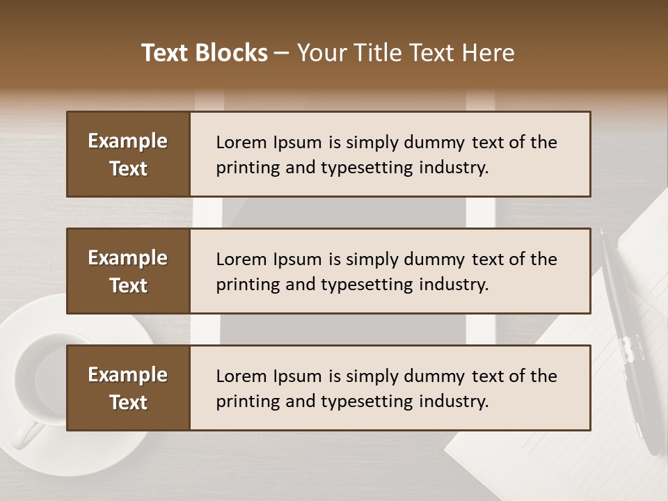 A Tablet Computer Sitting On Top Of A Desk Next To A Cup Of Coffee PowerPoint Template