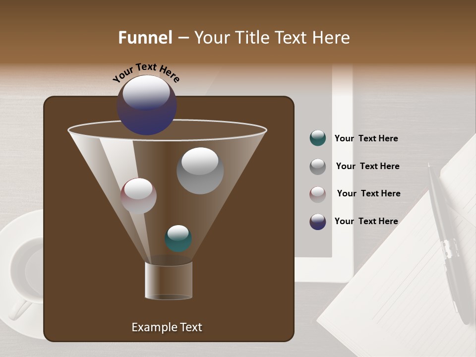 A Tablet Computer Sitting On Top Of A Desk Next To A Cup Of Coffee PowerPoint Template