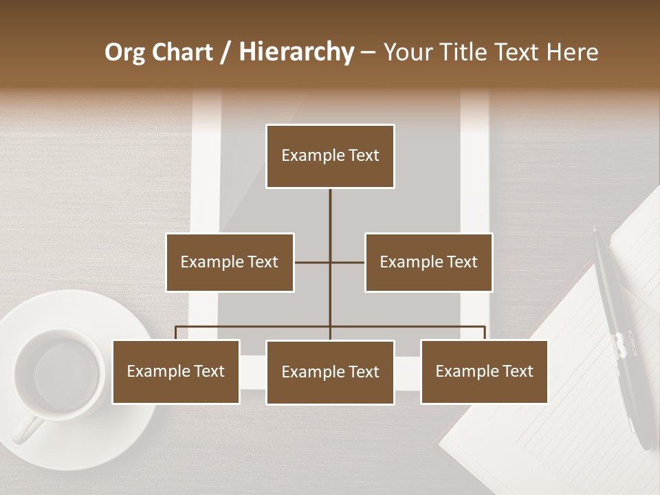 A Tablet Computer Sitting On Top Of A Desk Next To A Cup Of Coffee PowerPoint Template