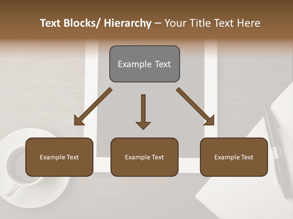A Tablet Computer Sitting On Top Of A Desk Next To A Cup Of Coffee PowerPoint Template