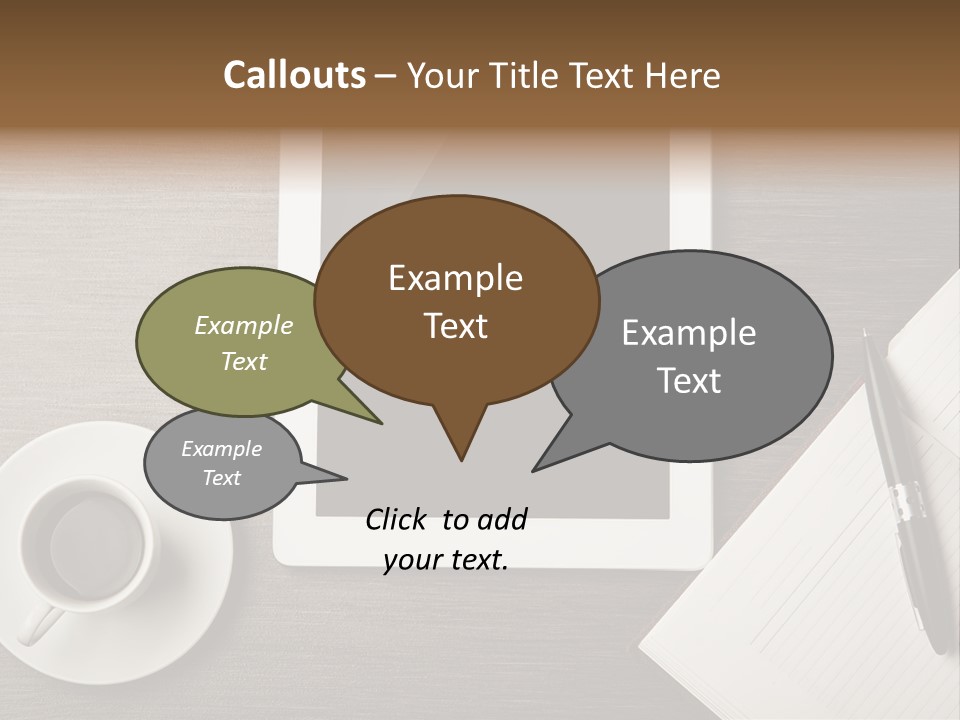 A Tablet Computer Sitting On Top Of A Desk Next To A Cup Of Coffee PowerPoint Template