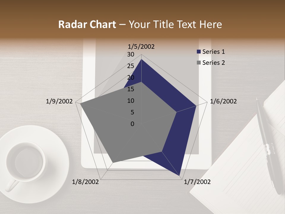 A Tablet Computer Sitting On Top Of A Desk Next To A Cup Of Coffee PowerPoint Template