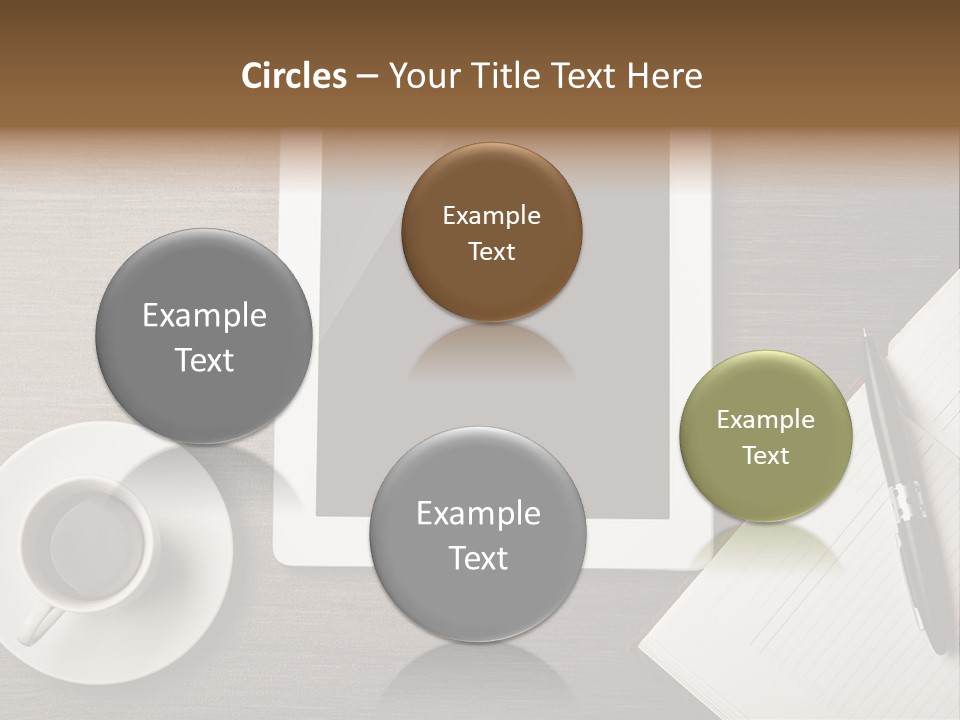 A Tablet Computer Sitting On Top Of A Desk Next To A Cup Of Coffee PowerPoint Template