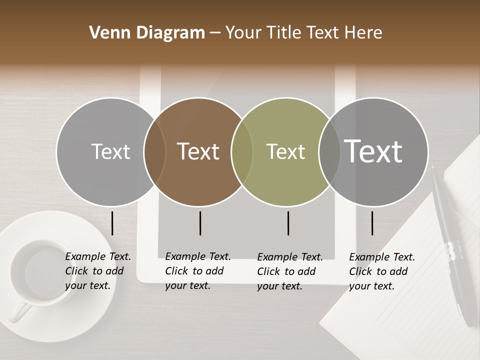 A Tablet Computer Sitting On Top Of A Desk Next To A Cup Of Coffee PowerPoint Template