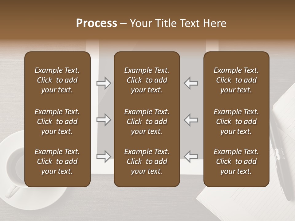 A Tablet Computer Sitting On Top Of A Desk Next To A Cup Of Coffee PowerPoint Template