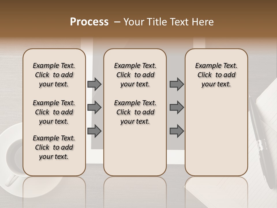 A Tablet Computer Sitting On Top Of A Desk Next To A Cup Of Coffee PowerPoint Template