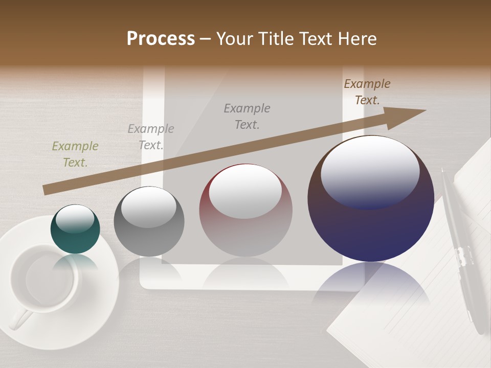 A Tablet Computer Sitting On Top Of A Desk Next To A Cup Of Coffee PowerPoint Template