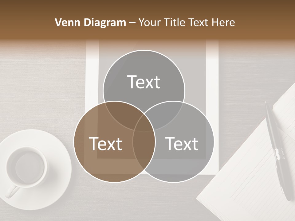 A Tablet Computer Sitting On Top Of A Desk Next To A Cup Of Coffee PowerPoint Template