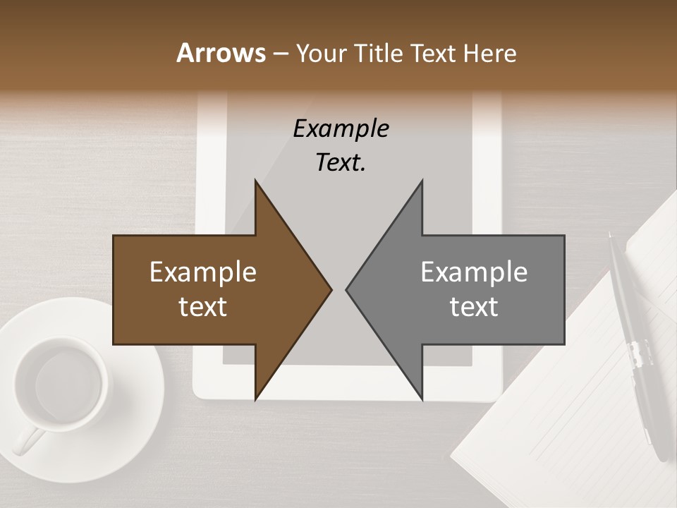 A Tablet Computer Sitting On Top Of A Desk Next To A Cup Of Coffee PowerPoint Template