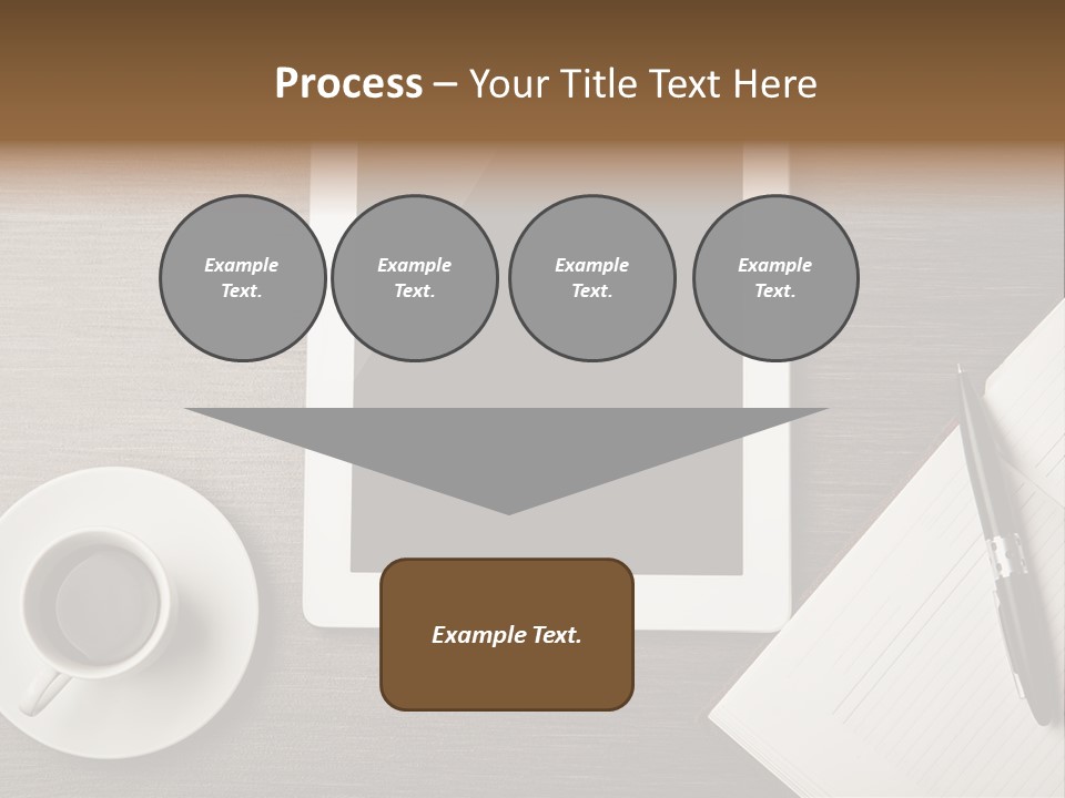 A Tablet Computer Sitting On Top Of A Desk Next To A Cup Of Coffee PowerPoint Template